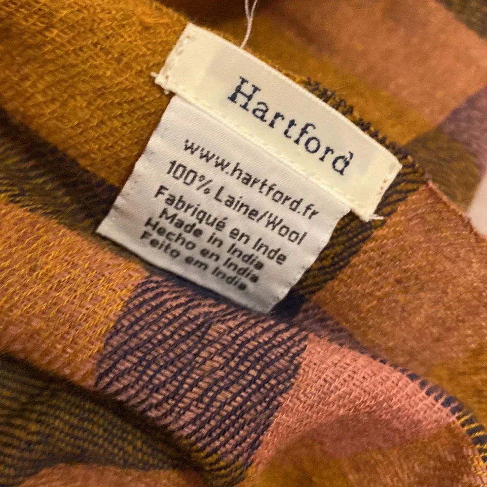 Hartford Wool Scarf in Mustard and Pink 26”72”